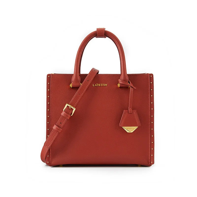Bolsa Tote Feminina Ella Terracota Média em Couro
