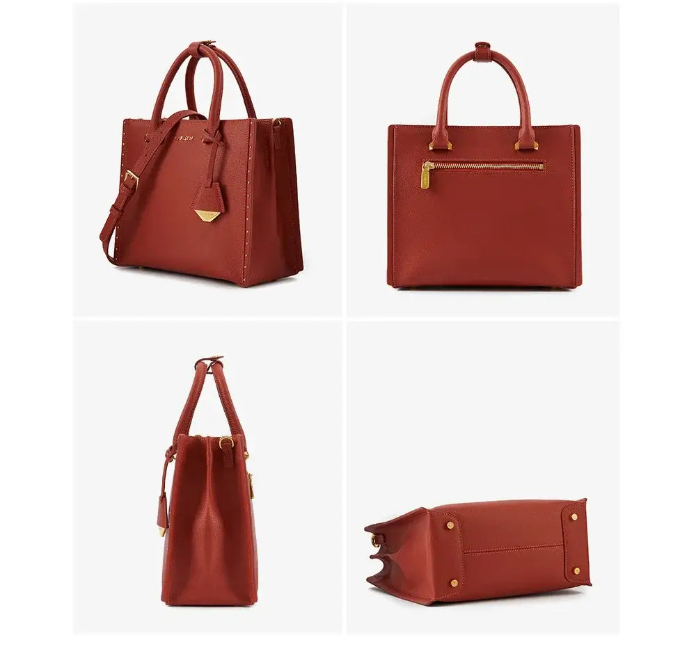 Bolsa Tote Feminina Ella Terracota Média em Couro
