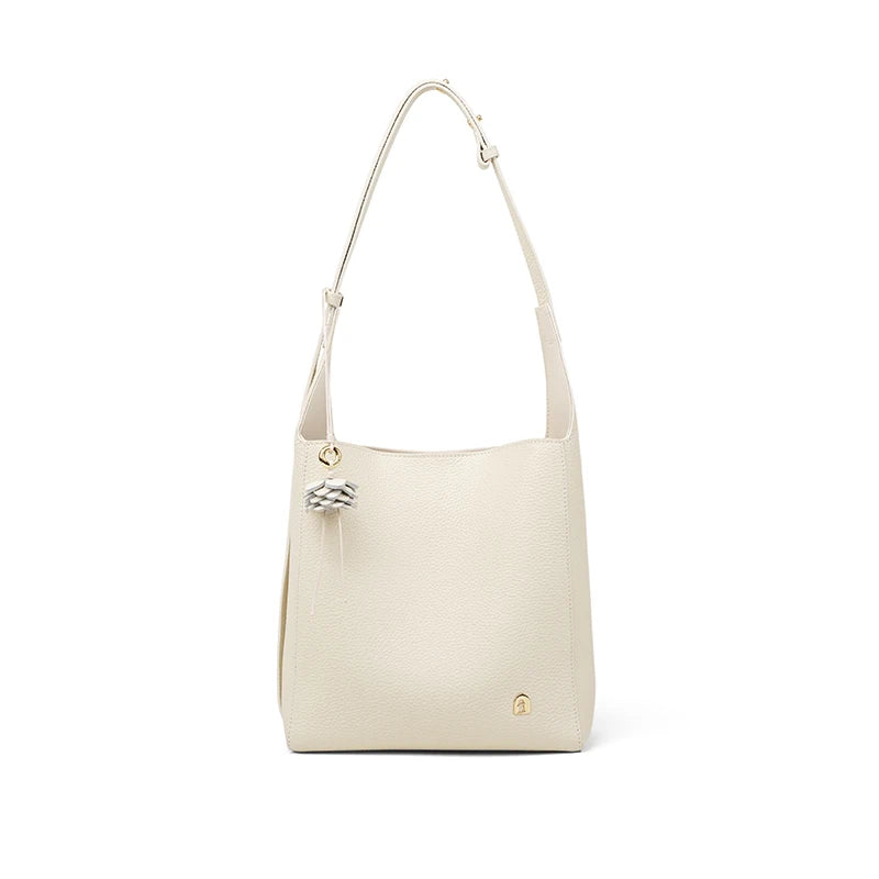 Bolsa Tote Amélie Pequena em Couro Bege