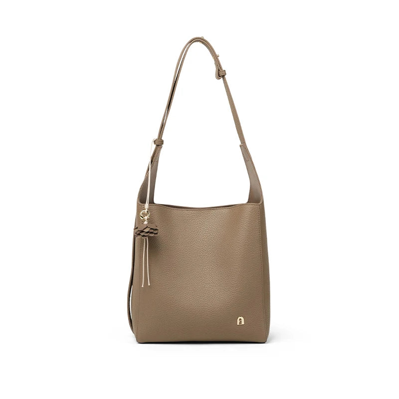 Bolsa Tote Amélie Pequena em Couro Marrom