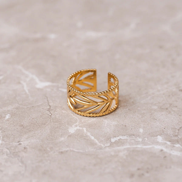 Botanical Adjustable Ring Gold Plated 18K