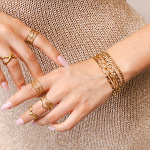 Botanical Adjustable Ring Gold Plated 18K