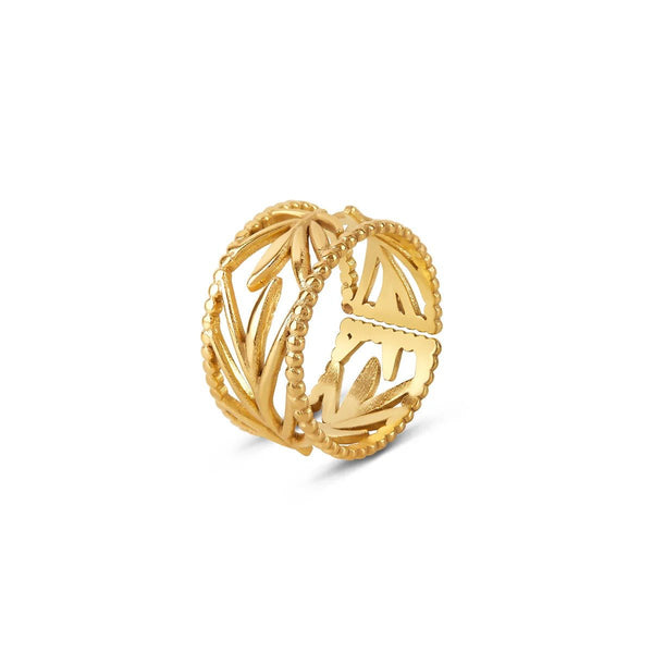 Botanical Adjustable Ring Gold Plated 18K