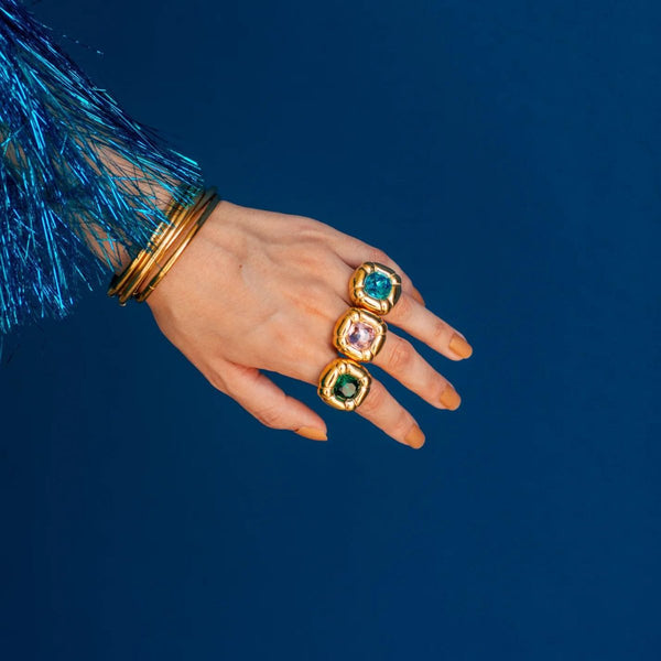 Dulcis Cocktail Ring Gold Plated 18K
