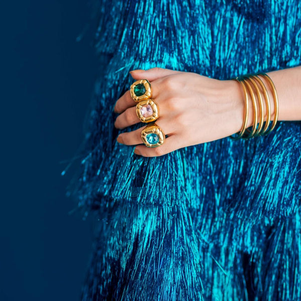 Dulcis Cocktail Ring Gold Plated 18K