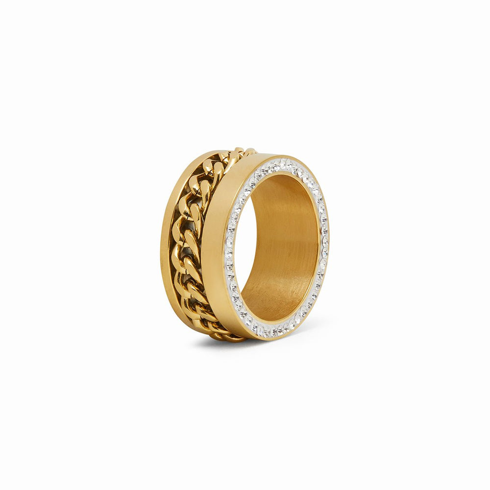 Zirconia Links Ring Gold Plated 18K