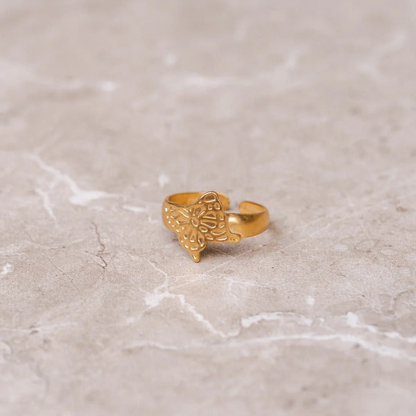 Flora Adjustable Ring Gold Plated 18K