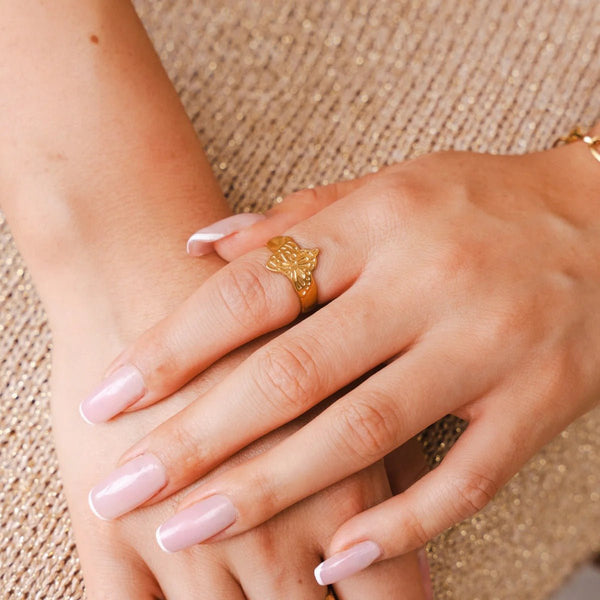 Flora Adjustable Ring Gold Plated 18K