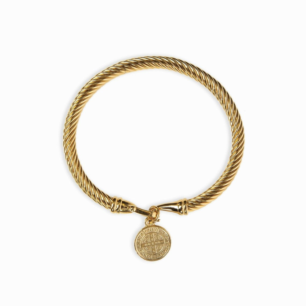 Saint Benedict Pendant Bracelet Gold Plated 18K