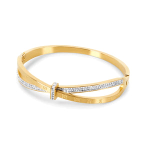 Roman Zirconia Bracelet Gold Plated 18K