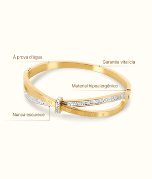 Roman Zirconia Bracelet Gold Plated 18K