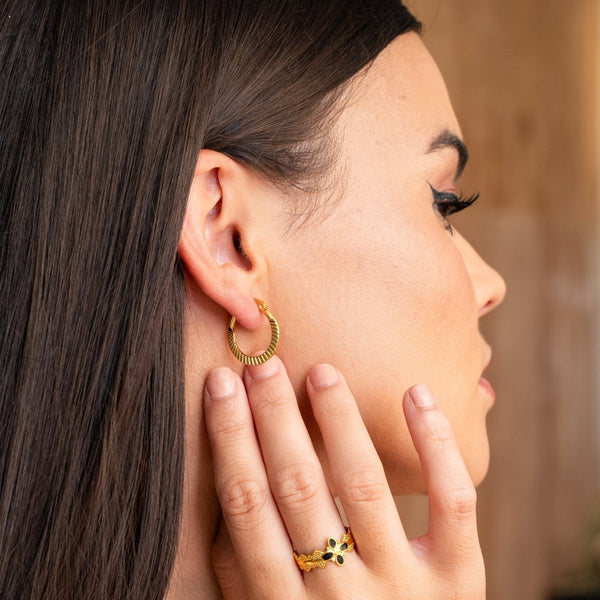 Catania Hoop Earrings Gold Plated 18K