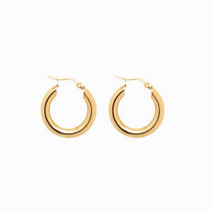Lele M Tube Hoop Earrings Gold Plated 18K