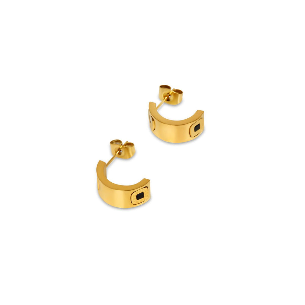Square Charm Earrings Gold Plated 18K