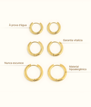 Triple Earrings Gold Plated 18K