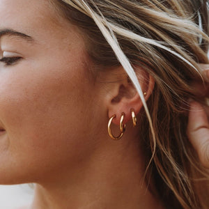 Triple Earrings Gold Plated 18K