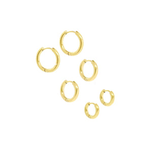 Triple Earrings Gold Plated 18K