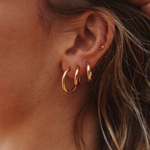 Triple Earrings Gold Plated 18K