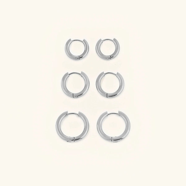 Triple Earrings Gold Plated 18K