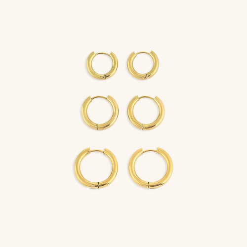 Triple Earrings Gold Plated 18K