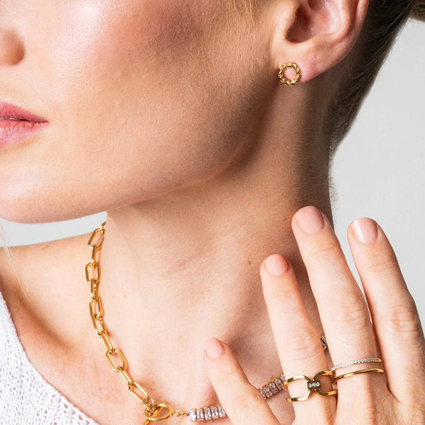 Twist Earrings Gold Plated 18K