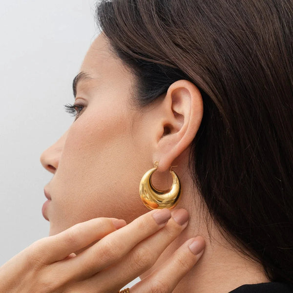 Eva Bold Hoop Earrings Gold Plated 18K