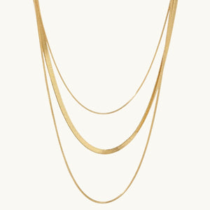 Celina Triple Layer Mesh Necklace Gold Plated 18K