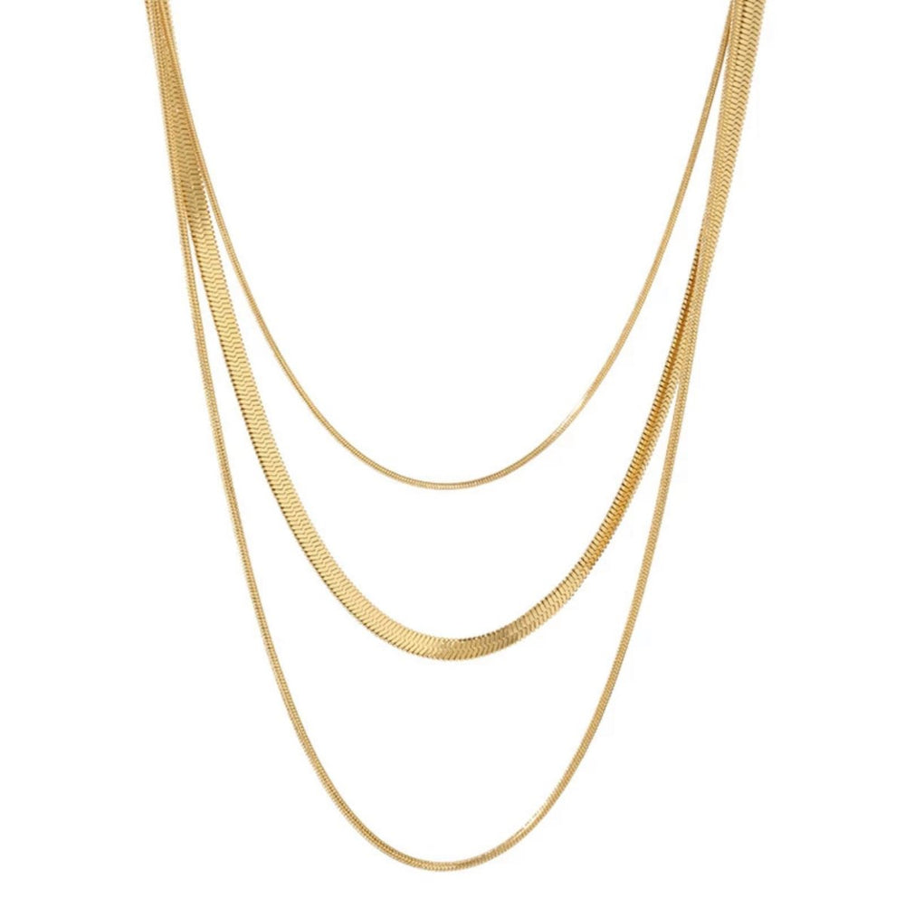 Celina Triple Layer Mesh Necklace Gold Plated 18K