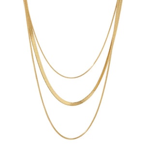 Celina Triple Layer Mesh Necklace Gold Plated 18K