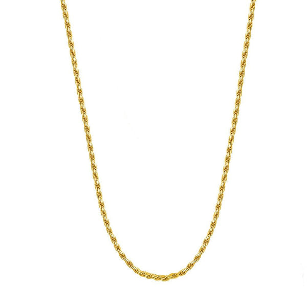 Fine Chain Necklace 2mm Gold Plated 18K