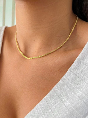 Fine Chain Necklace 2mm Gold Plated 18K