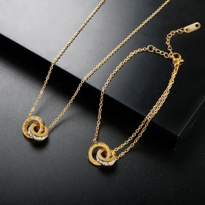 Imperial Zirconia Stone Necklace Gold Plated 18K