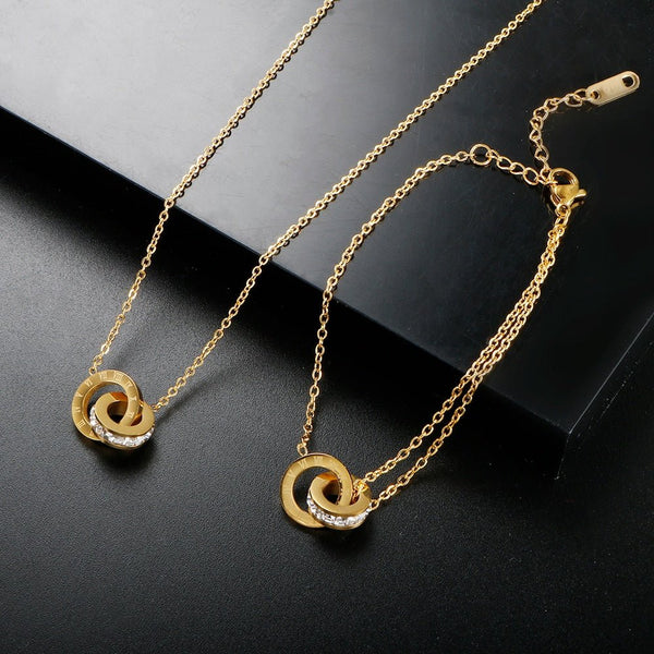Imperial Zirconia Stone Necklace Gold Plated 18K