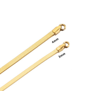 Snake Mesh Chain Necklace Gold Plated 18K