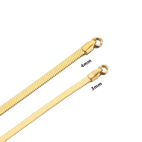 Snake Mesh Chain Necklace Gold Plated 18K