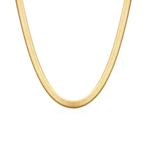 Snake Mesh Chain Necklace Gold Plated 18K