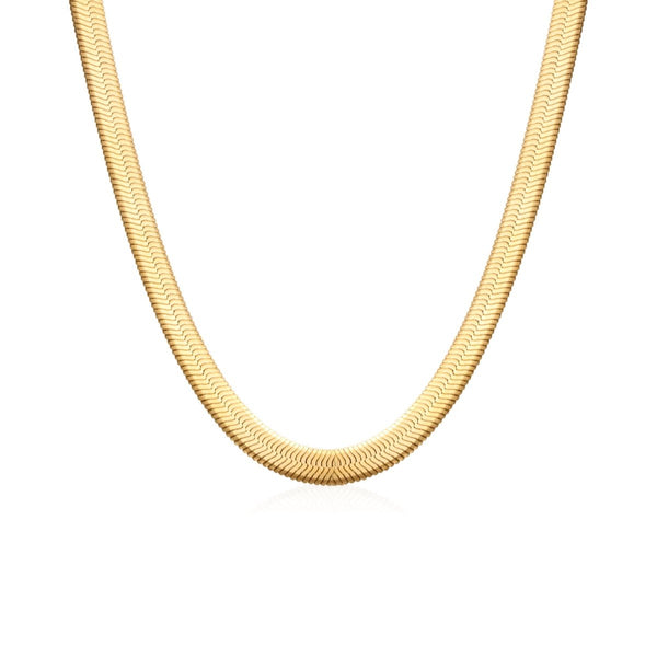 Snake Mesh Chain Necklace Gold Plated 18K