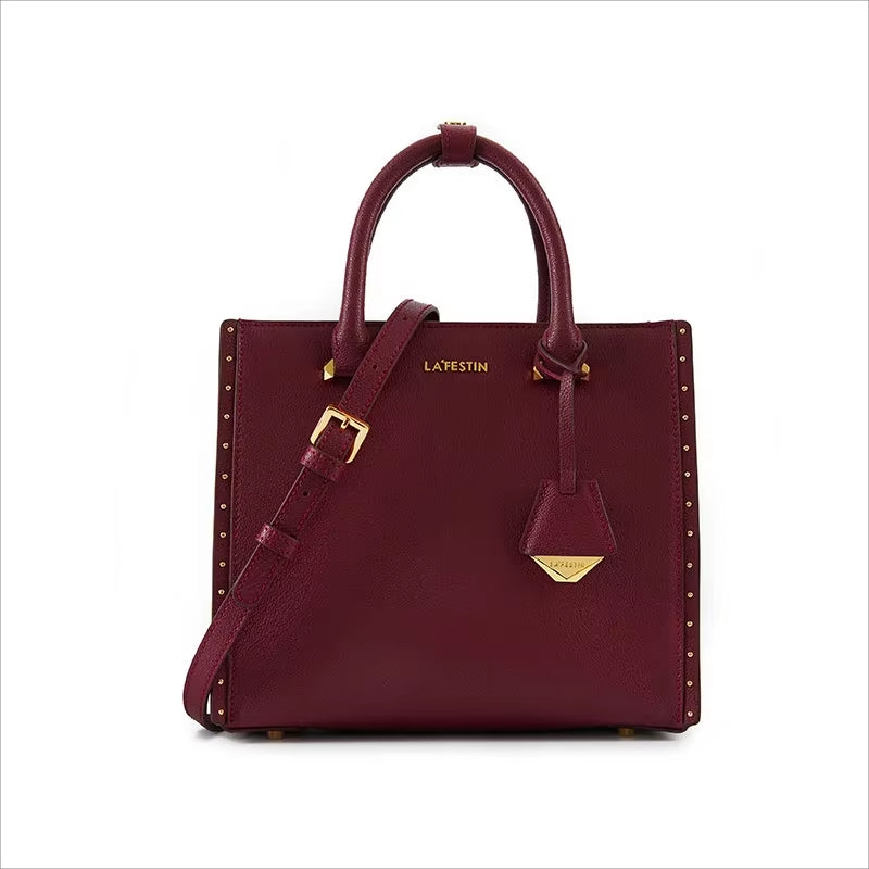 Bolsa Tote Feminina Ella Bordô Média em Couro