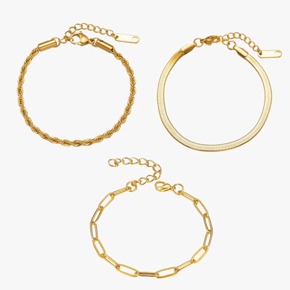 Essential Bracelet Set Gold Plated 18K