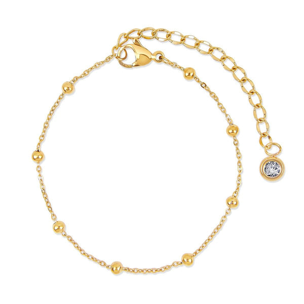 Glamour Zirconia Bracelet Set Gold Plated 18K