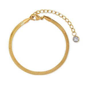 Glamour Zirconia Bracelet Set Gold Plated 18K