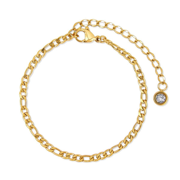 Glamour Zirconia Bracelet Set Gold Plated 18K