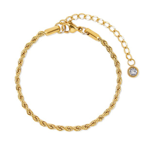 Glamour Zirconia Bracelet Set Gold Plated 18K