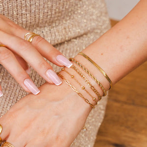 Glamour Zirconia Bracelet Set Gold Plated 18K