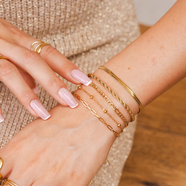 Glamour Zirconia Bracelet Set Gold Plated 18K