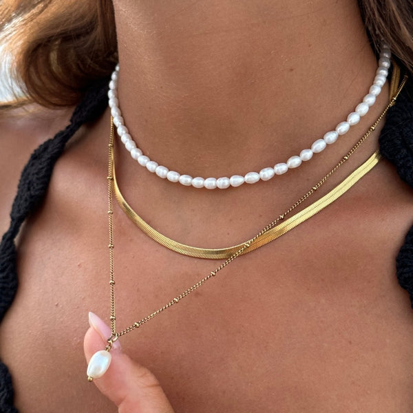 Triple Necklace Mix Gold Plated 18K
