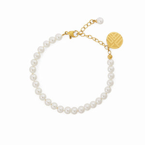 Pearl Charm Bracelet Gold Plated 18K